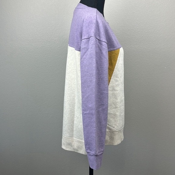 Almost NEW! Hi-low, split hem v cute Anthropologie Color Block Sweatshirt. - Picture 8 of 14